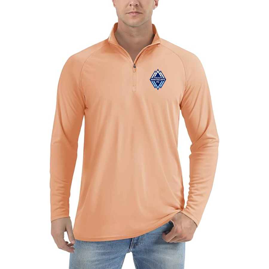 Men's Vancouver Whitecaps FC Lightweight Quarter-Zip Athletic Shirt Long Sleeve