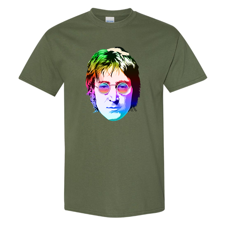 Men's John Lennon Face Art Music Cotton T-Shirt