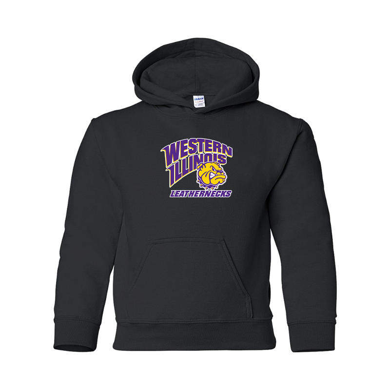 Youth Western Illinois Leathernecks Gildan Heavy Blend Hooded Sweatshirt