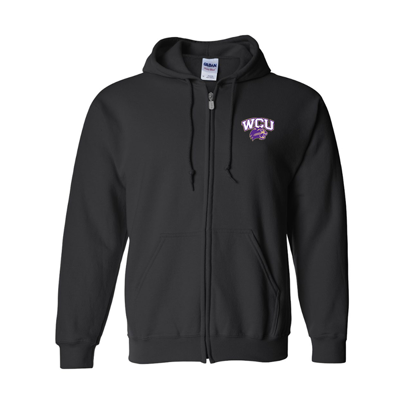 Men's Western Carolina Catamounts Gildan Heavy Blend Full Zip Hooded Sweatshirt