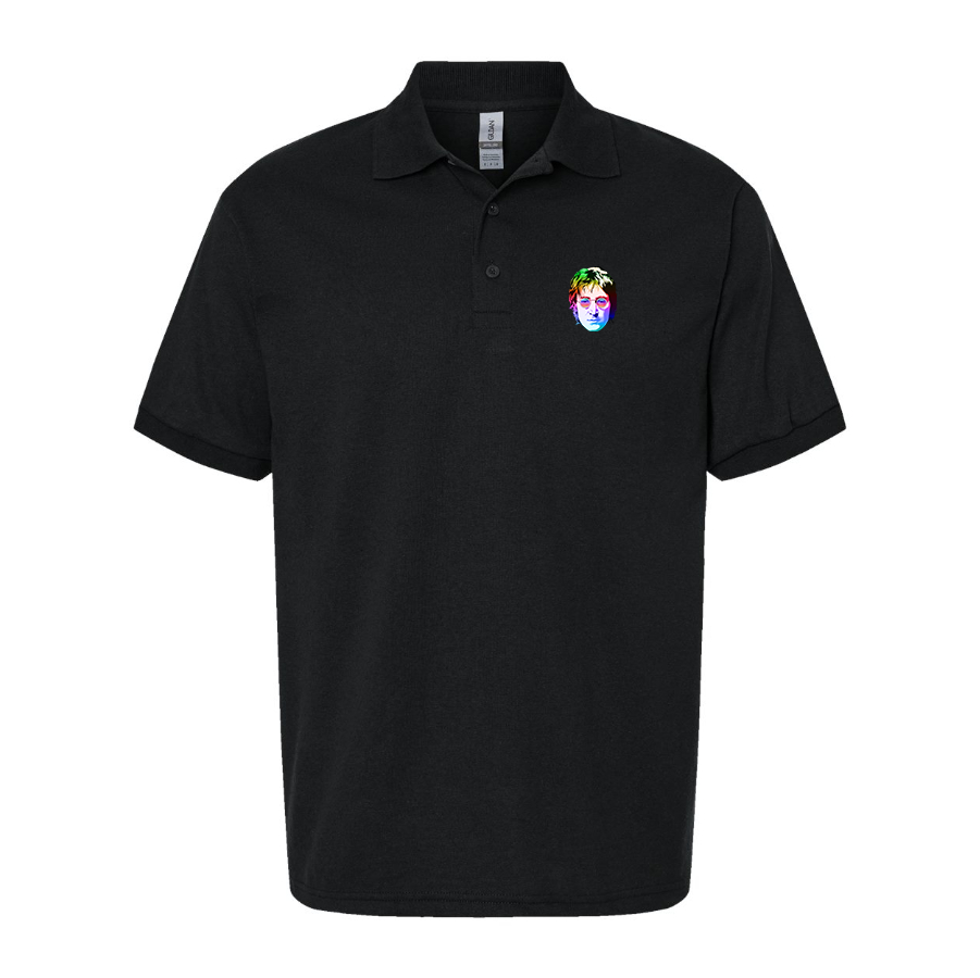 Men's John Lennon Face Art Music Dry Blend Polo