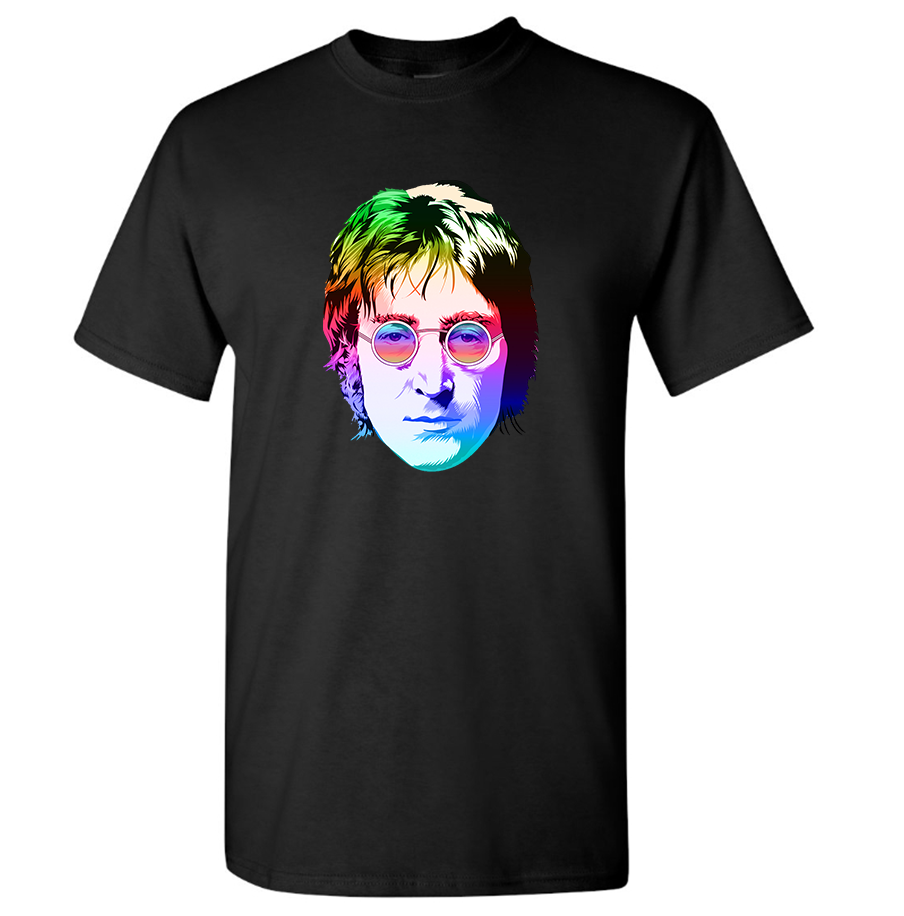 Men's John Lennon Face Art Music Cotton T-Shirt