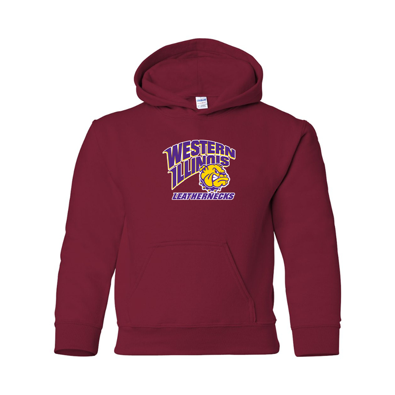 Youth Western Illinois Leathernecks Gildan Heavy Blend Hooded Sweatshirt