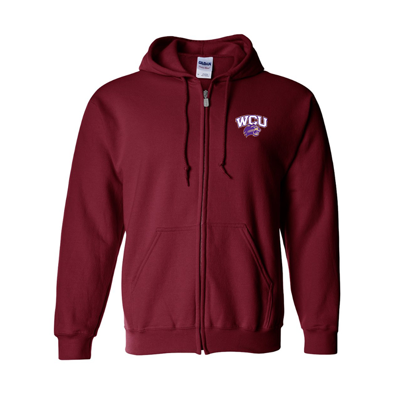 Men's Western Carolina Catamounts Gildan Heavy Blend Full Zip Hooded Sweatshirt