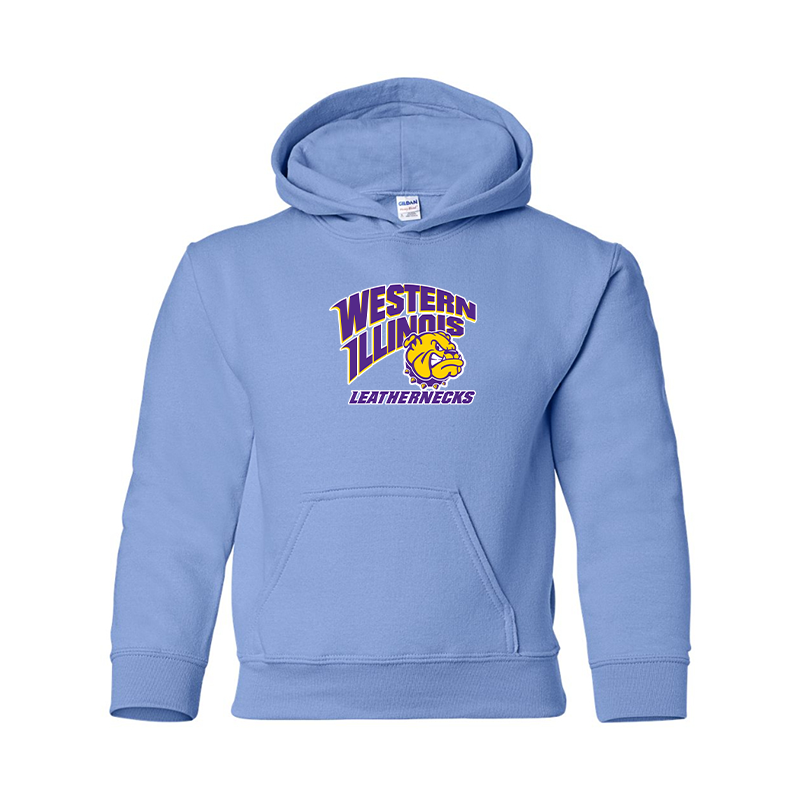 Youth Western Illinois Leathernecks Gildan Heavy Blend Hooded Sweatshirt