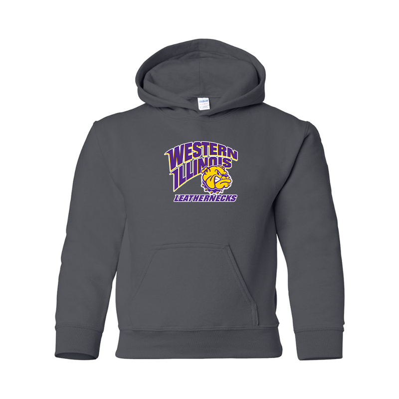Youth Western Illinois Leathernecks Gildan Heavy Blend Hooded Sweatshirt