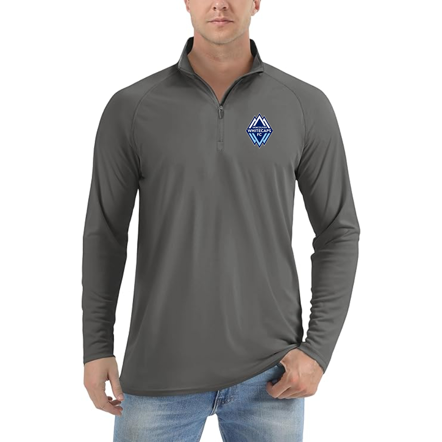 Men's Vancouver Whitecaps FC Lightweight Quarter-Zip Athletic Shirt Long Sleeve