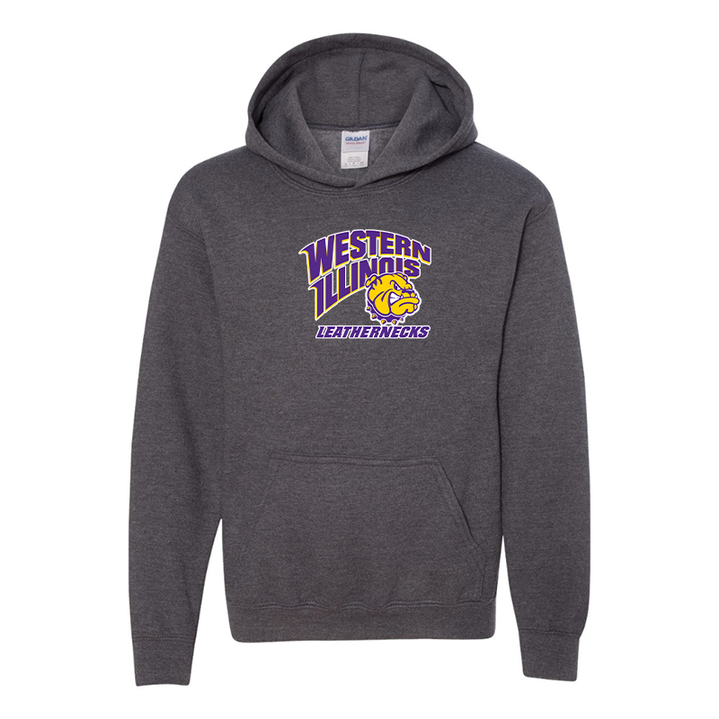 Youth Western Illinois Leathernecks Gildan Heavy Blend Hooded Sweatshirt