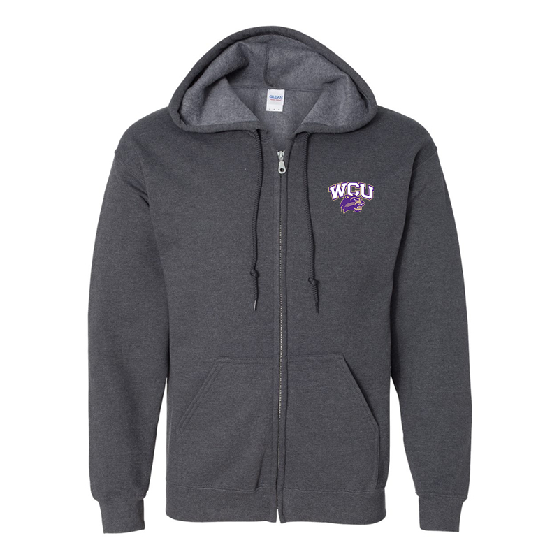 Men's Western Carolina Catamounts Gildan Heavy Blend Full Zip Hooded Sweatshirt