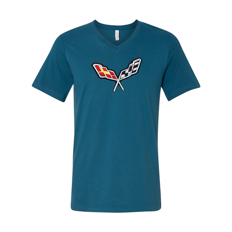 Embroidered Corvette BELLA CANVAS - Jersey V-Neck T-Shirt