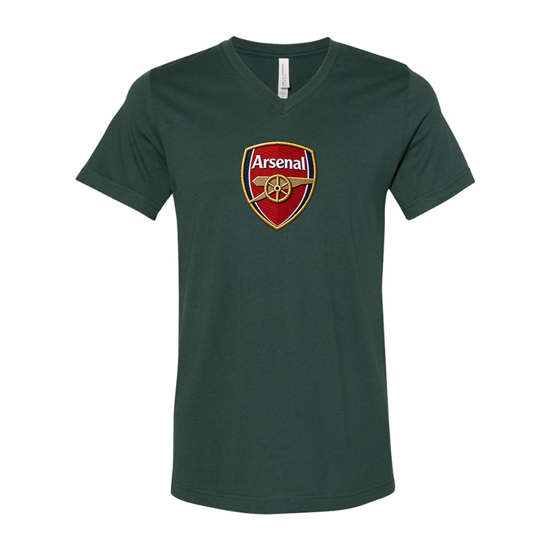 Embroidered Arsenal BELLA CANVAS - Jersey V-Neck T-Shirt