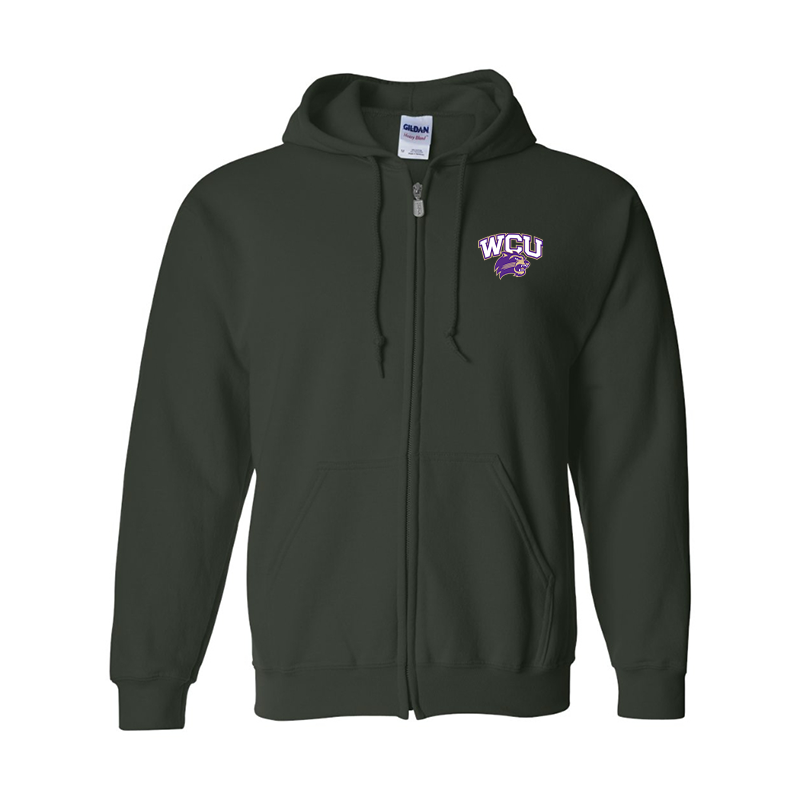 Men's Western Carolina Catamounts Gildan Heavy Blend Full Zip Hooded Sweatshirt