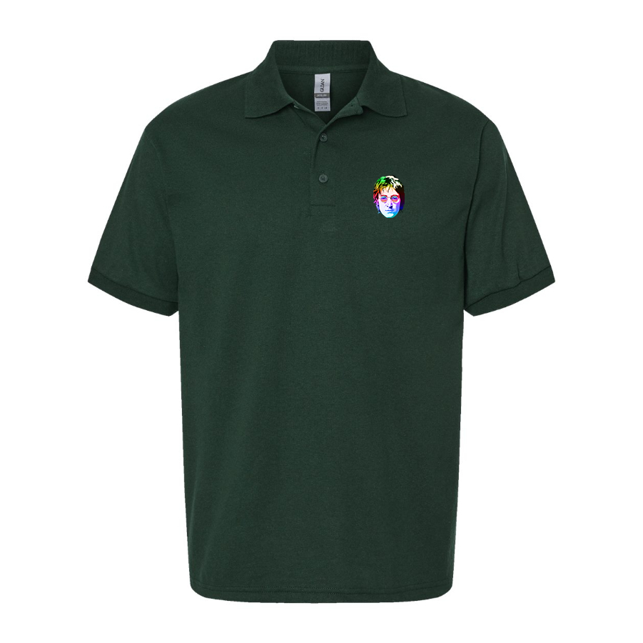 Men's John Lennon Face Art Music Dry Blend Polo