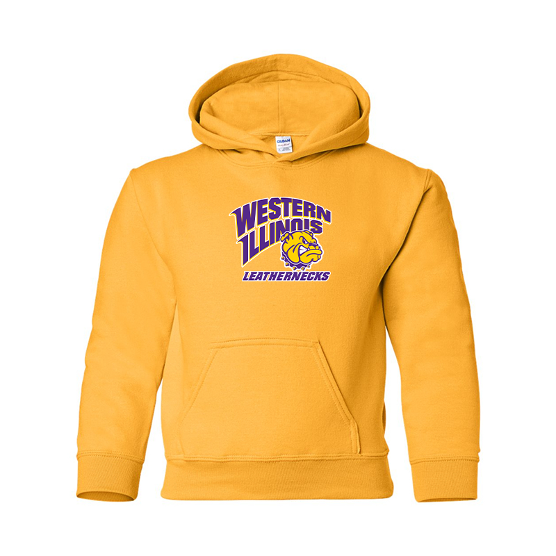 Youth Western Illinois Leathernecks Gildan Heavy Blend Hooded Sweatshirt
