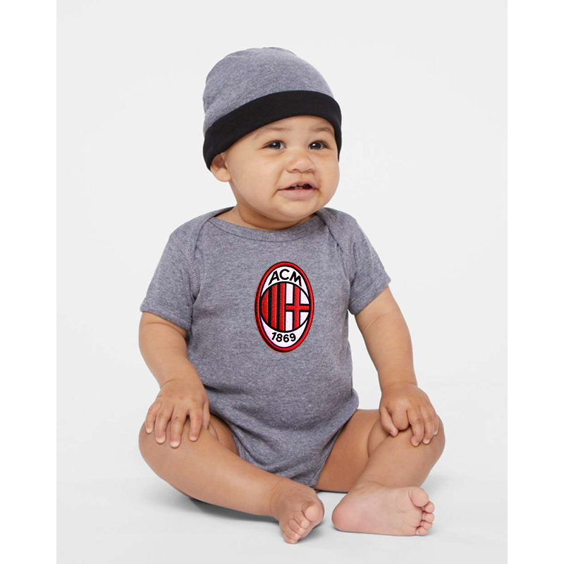 AC Milan Embroidered Rabbit Skins Infant Baby Rib Bodysuit