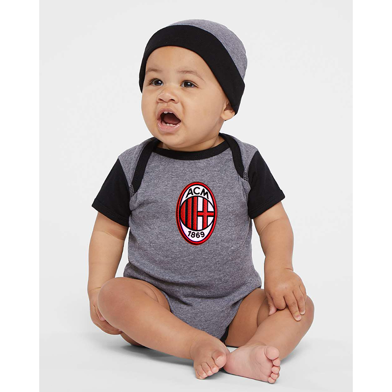 AC Milan Embroidered Rabbit Skins Infant Baby Rib Bodysuit