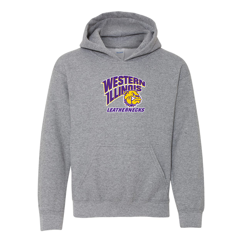 Youth Western Illinois Leathernecks Gildan Heavy Blend Hooded Sweatshirt