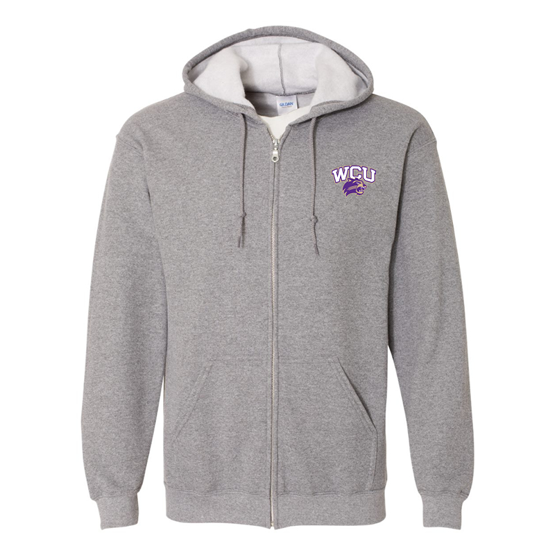 Men's Western Carolina Catamounts Gildan Heavy Blend Full Zip Hooded Sweatshirt