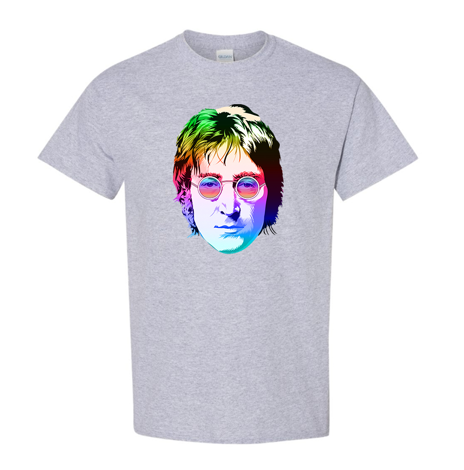 Men's John Lennon Face Art Music Cotton T-Shirt