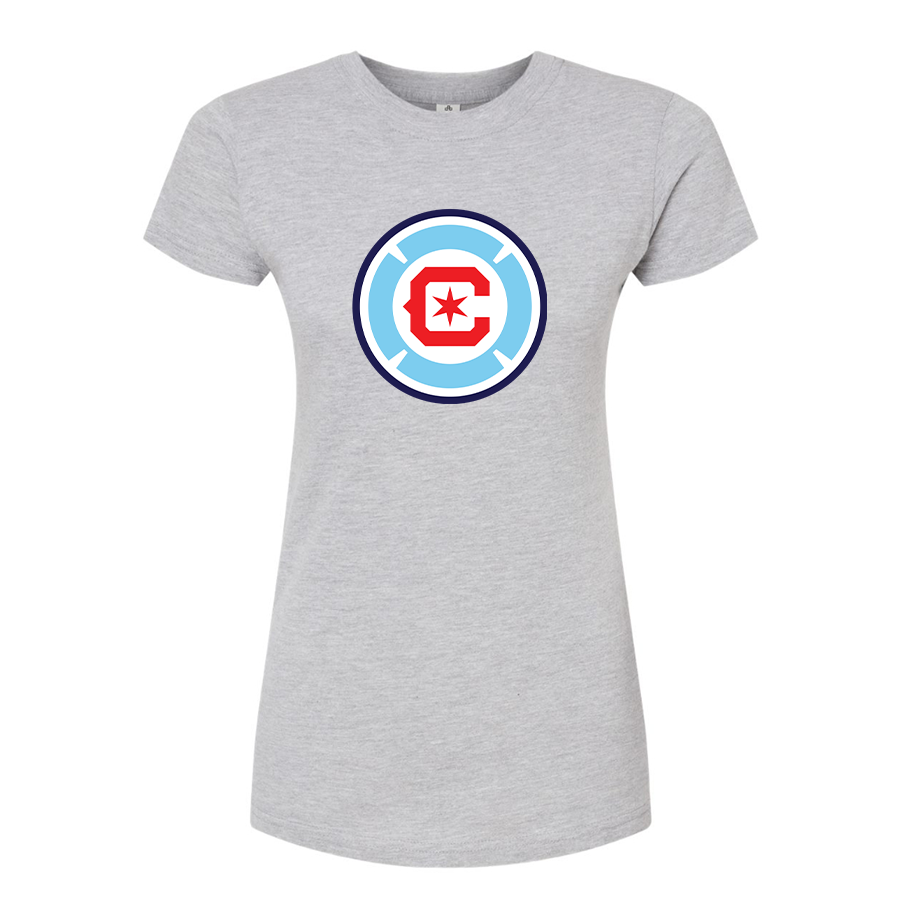 Women’s Chicago fire Soccer Round Neck T-Shirt