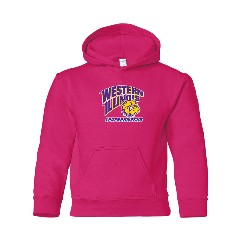 Youth Western Illinois Leathernecks Gildan Heavy Blend Hooded Sweatshirt