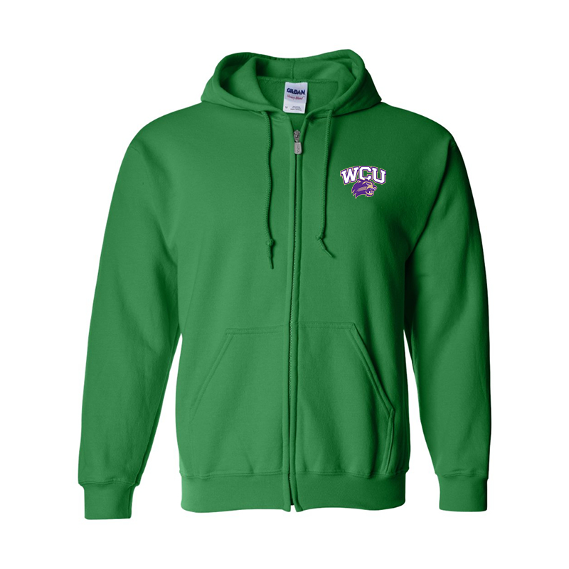 Men's Western Carolina Catamounts Gildan Heavy Blend Full Zip Hooded Sweatshirt