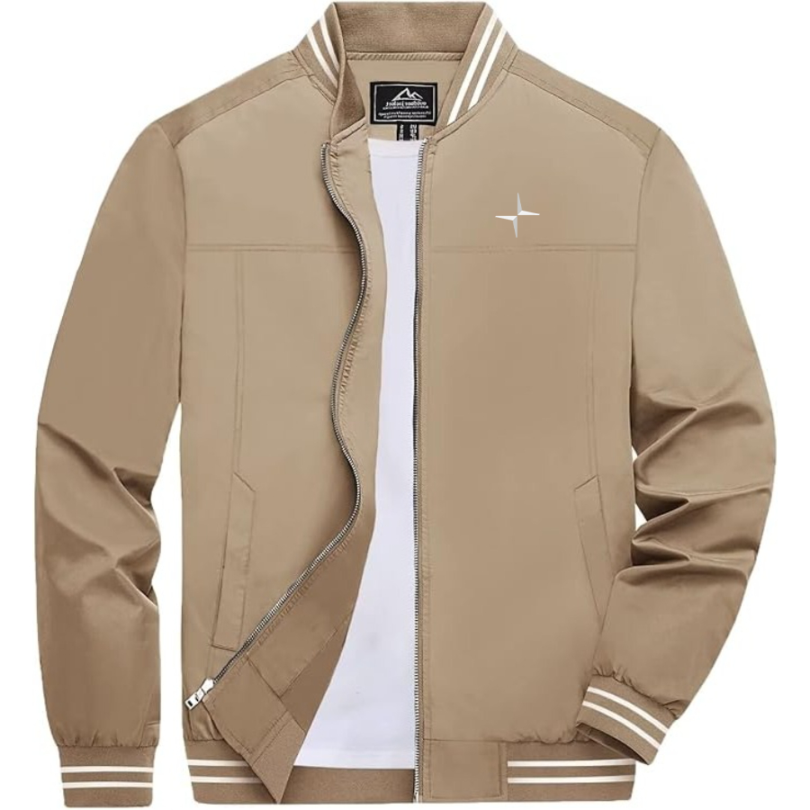 Men's Polestar Eletric Car Lightweight Zip-Up Bomber Jacket Ribbed Collar and Cuffs Outerwear
