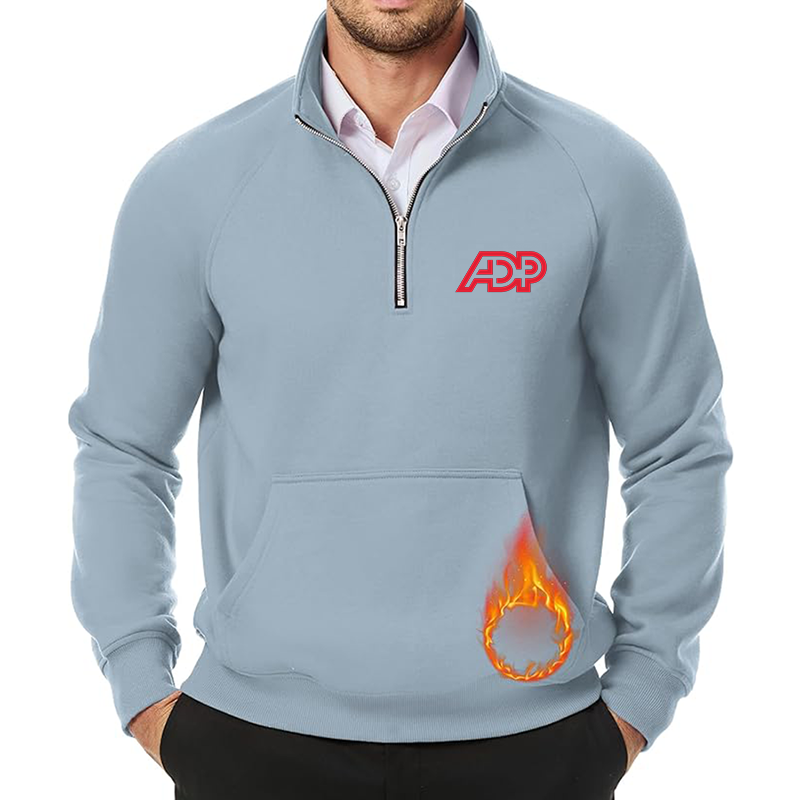 Men's ADP JMIERR Quarter Zip Pullover Heavy Sweatshirts Warm Fleece Sweatshirt Polo Shirt with Pockets