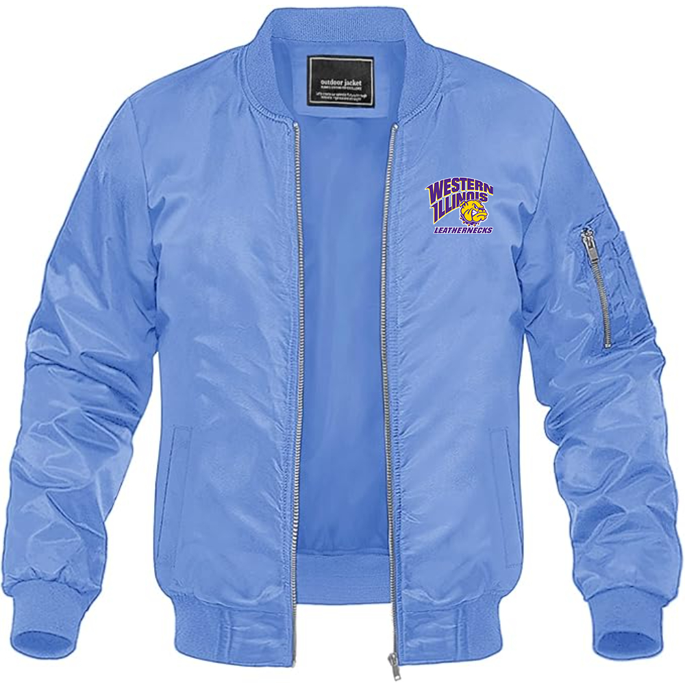 Men's Western Illinois Leathernecks Lightweight Bomber Jacket Windbreaker Softshell Varsity Jacket Coat