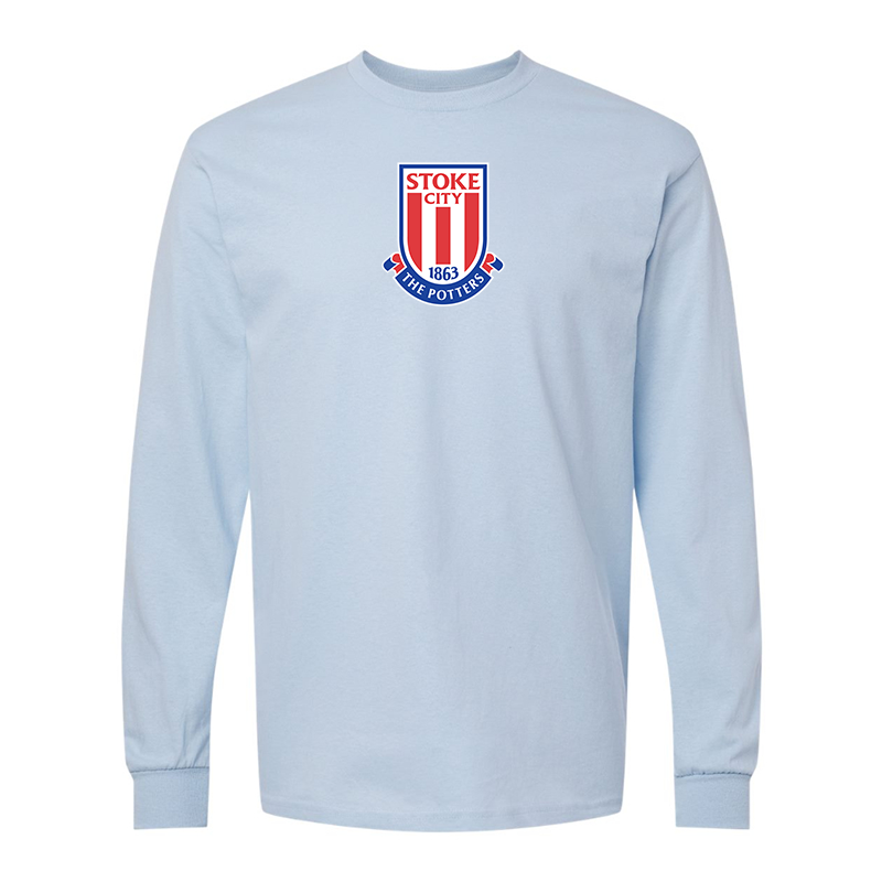 Men's Stoke City Soccer Gildan Heavy Cotton Long Sleeve T-Shirt