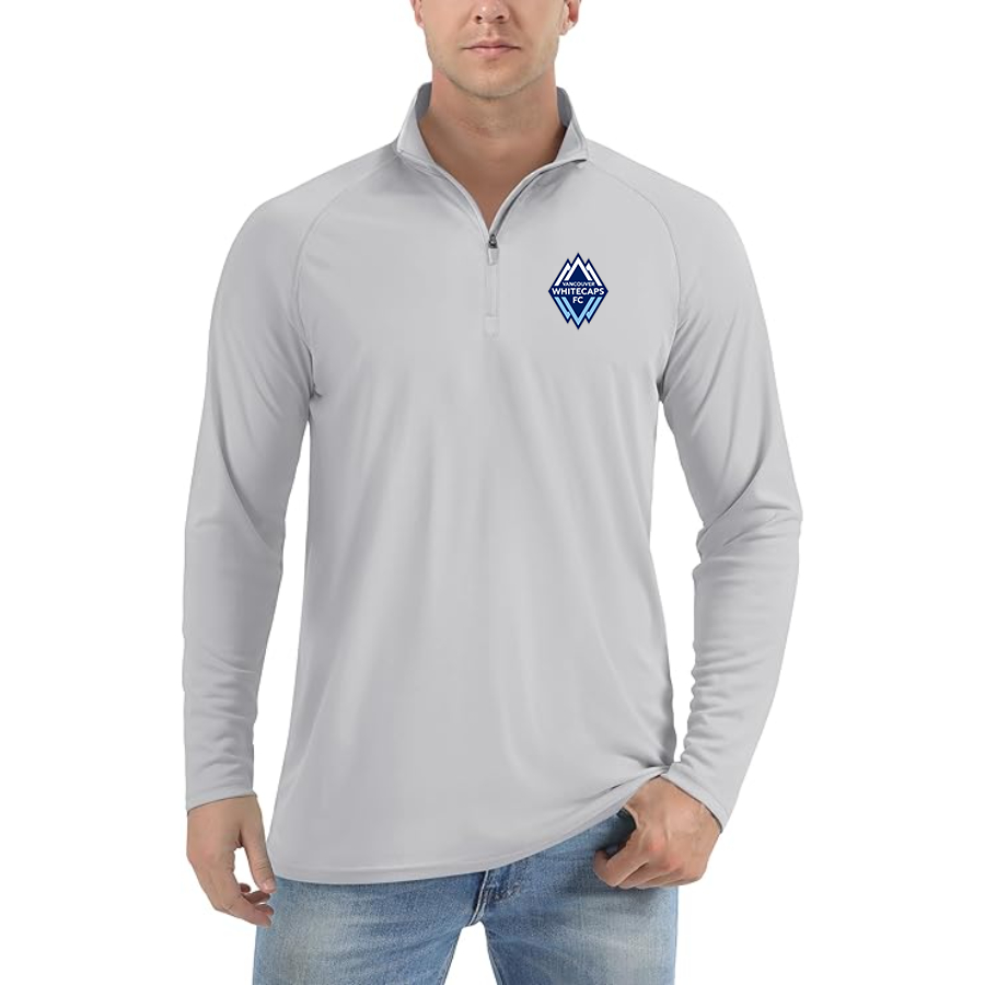 Men's Vancouver Whitecaps FC Lightweight Quarter-Zip Athletic Shirt Long Sleeve