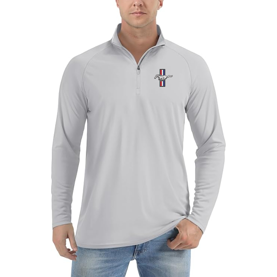 Men's Mustang Lightweight Quarter-Zip Athletic Shirt Long Sleeve