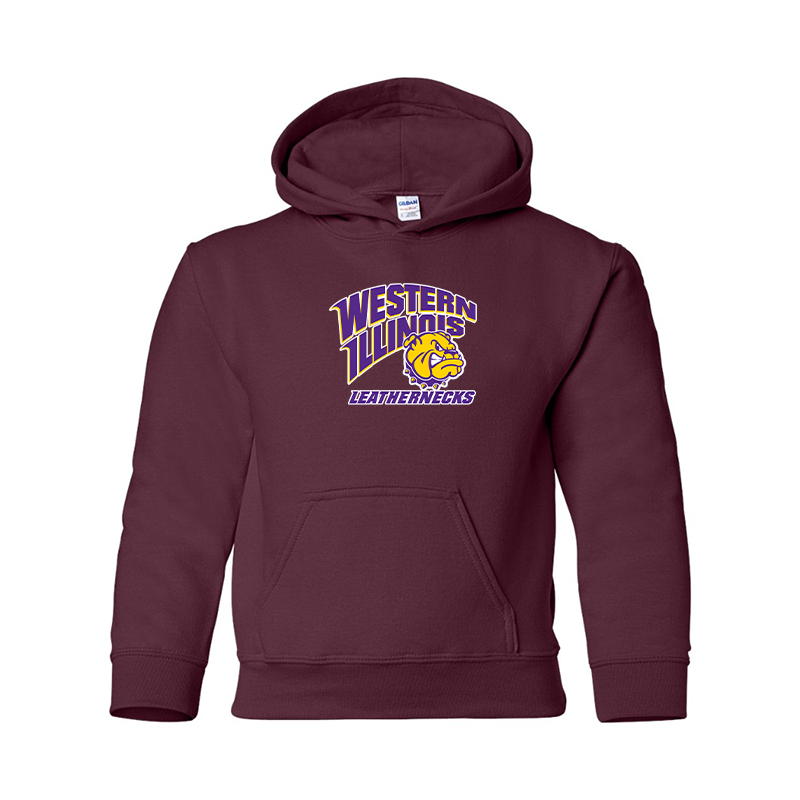 Youth Western Illinois Leathernecks Gildan Heavy Blend Hooded Sweatshirt