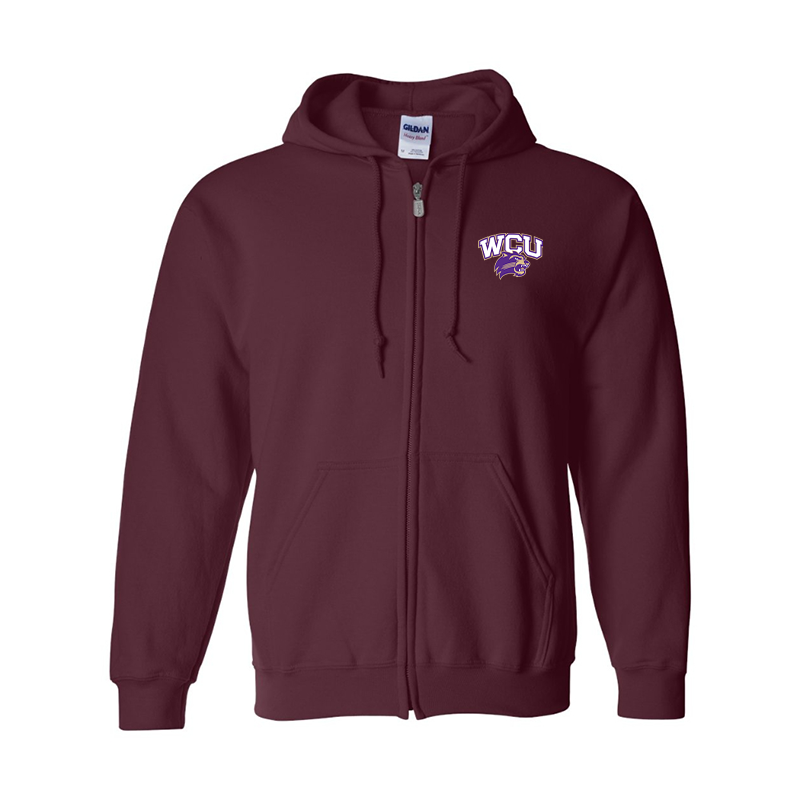 Men's Western Carolina Catamounts Gildan Heavy Blend Full Zip Hooded Sweatshirt