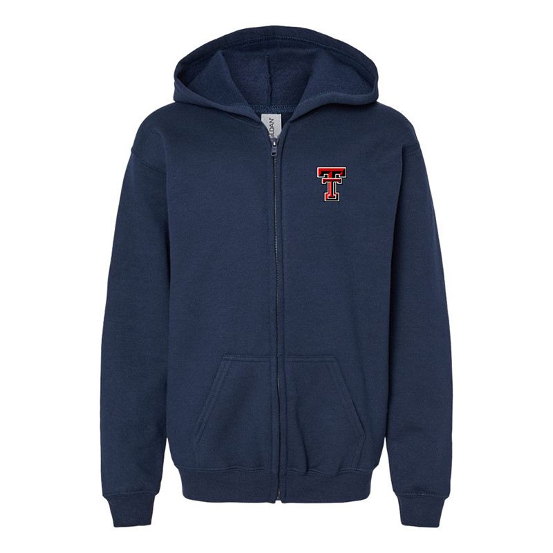Gildan Heavy Blend YouthTexas Tech Red Raiders Full Zip Hooded Sweatshirt