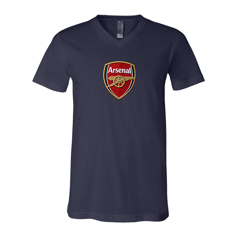 Embroidered Arsenal BELLA CANVAS - Jersey V-Neck T-Shirt