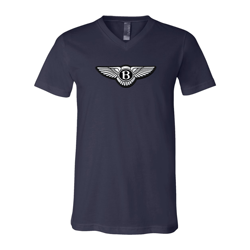 Embroidered Bentley BELLA CANVAS - Jersey V-Neck T-Shirt