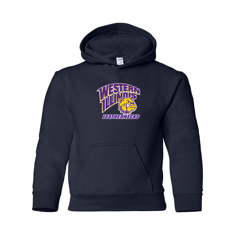 Youth Western Illinois Leathernecks Gildan Heavy Blend Hooded Sweatshirt