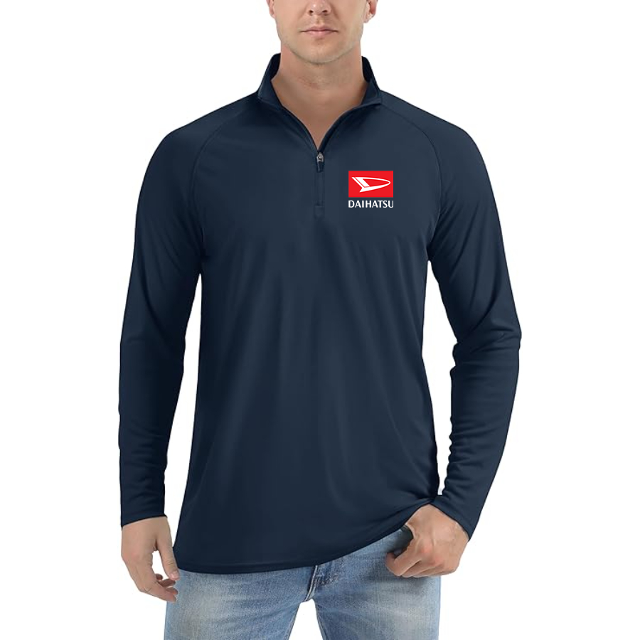 Men's Daihatsu Car Truck Lightweight Quarter-Zip Athletic Shirt Long Sleeve