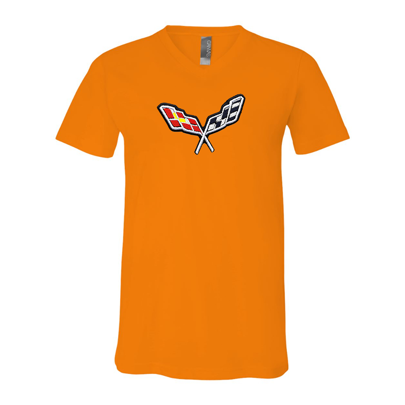 Embroidered Corvette BELLA CANVAS - Jersey V-Neck T-Shirt