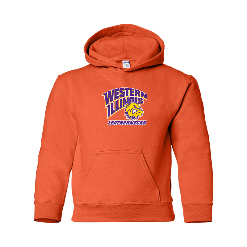 Youth Western Illinois Leathernecks Gildan Heavy Blend Hooded Sweatshirt