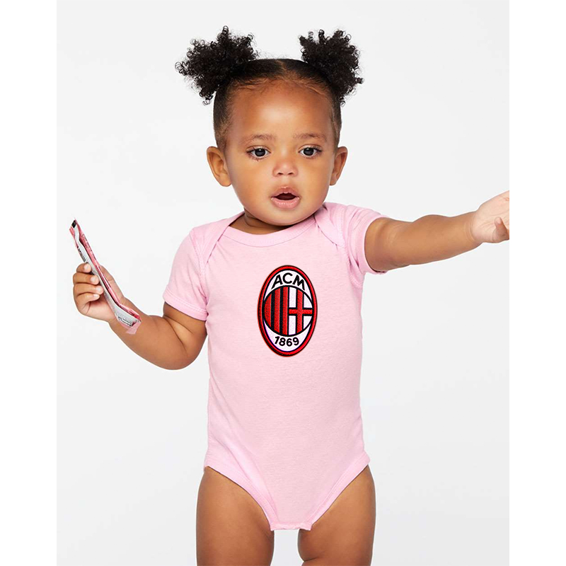 AC Milan Embroidered Rabbit Skins Infant Baby Rib Bodysuit
