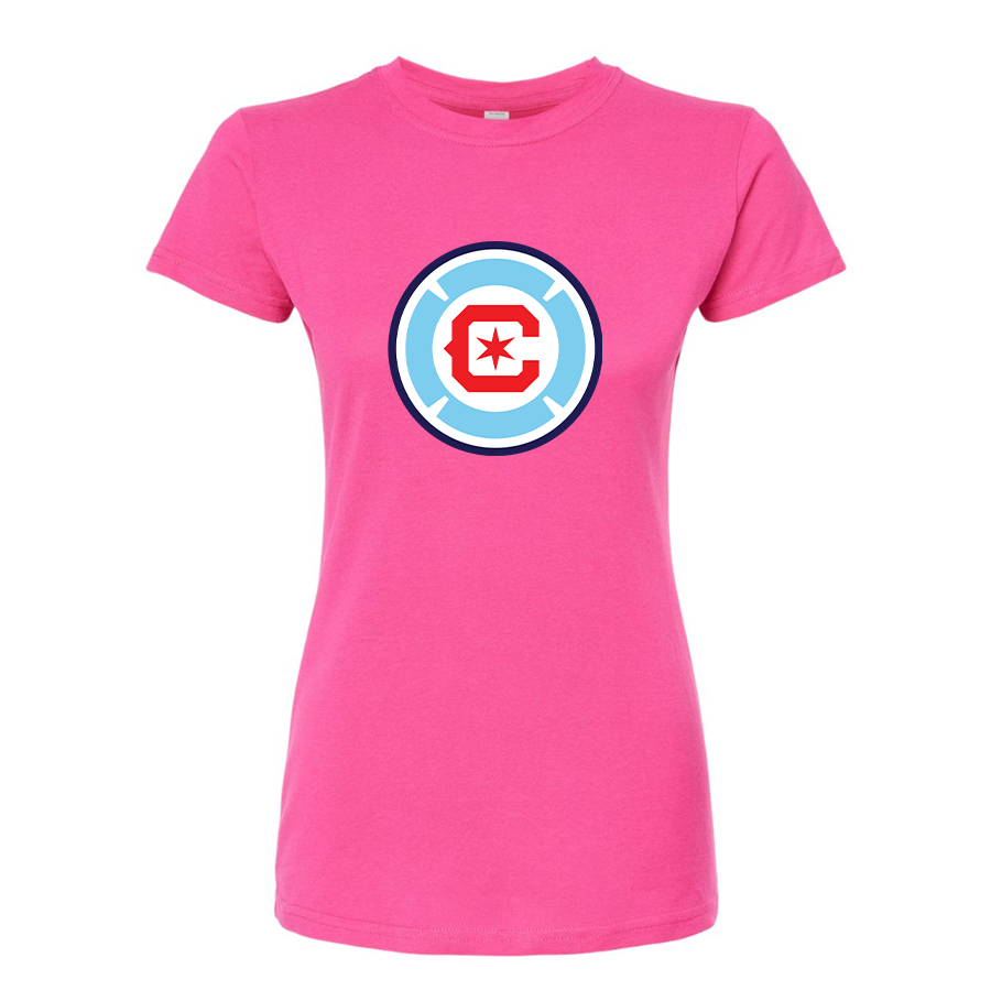 Women’s Chicago fire Soccer Round Neck T-Shirt