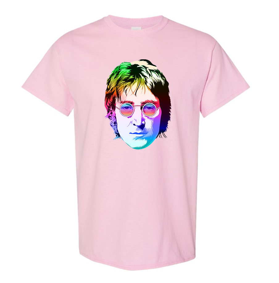 Men's John Lennon Face Art Music Cotton T-Shirt