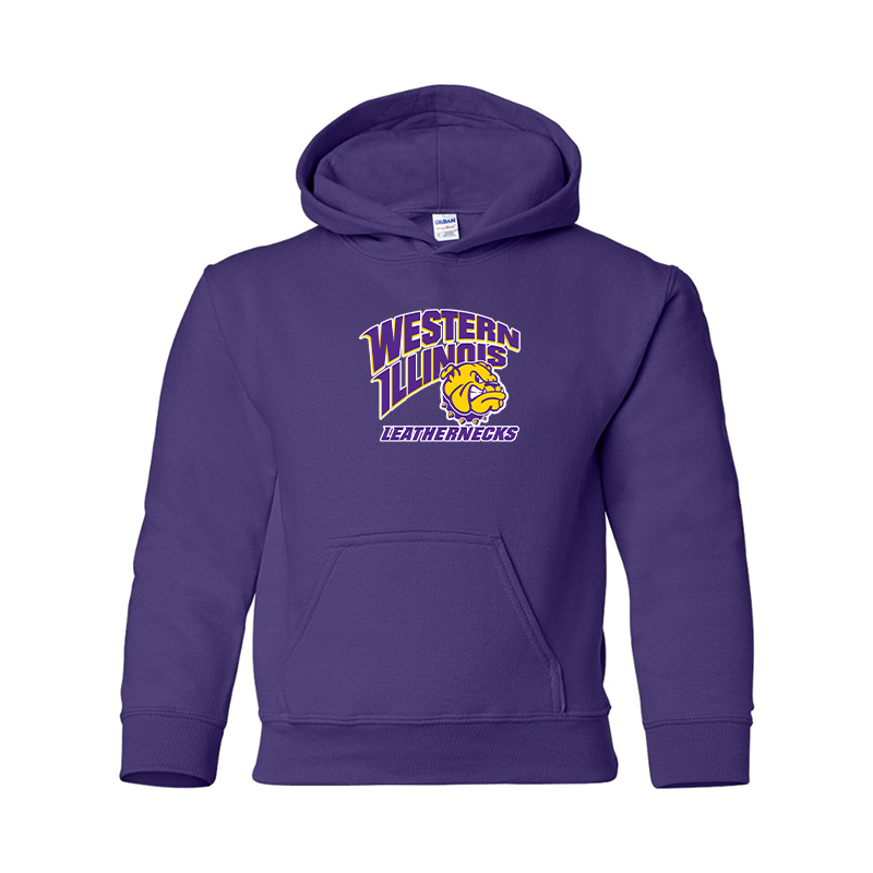 Youth Western Illinois Leathernecks Gildan Heavy Blend Hooded Sweatshirt