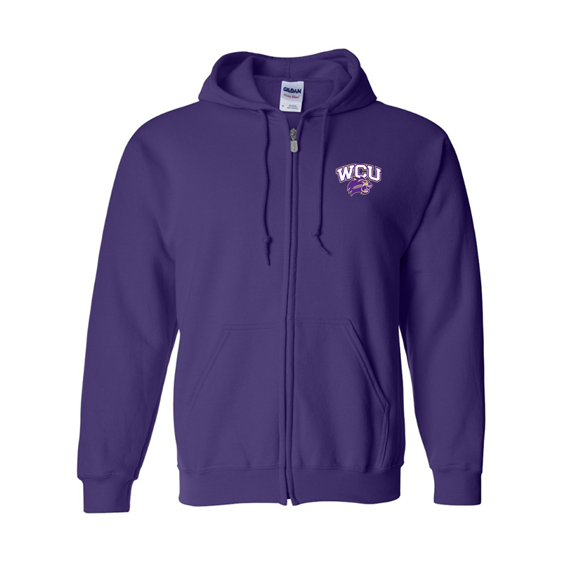 Men's Western Carolina Catamounts Gildan Heavy Blend Full Zip Hooded Sweatshirt