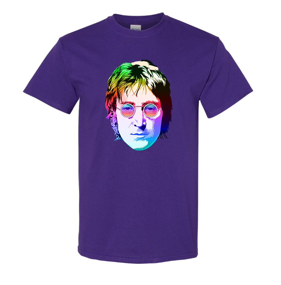 Men's John Lennon Face Art Music Cotton T-Shirt