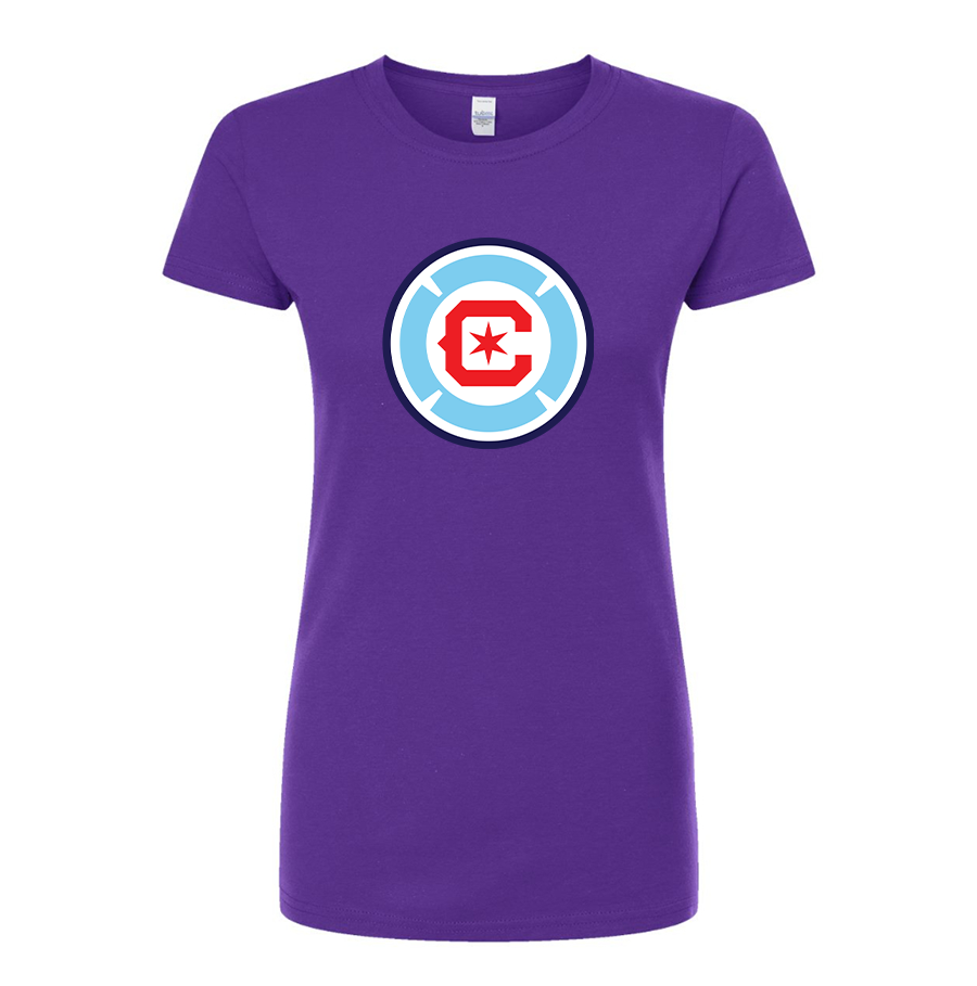 Women’s Chicago fire Soccer Round Neck T-Shirt