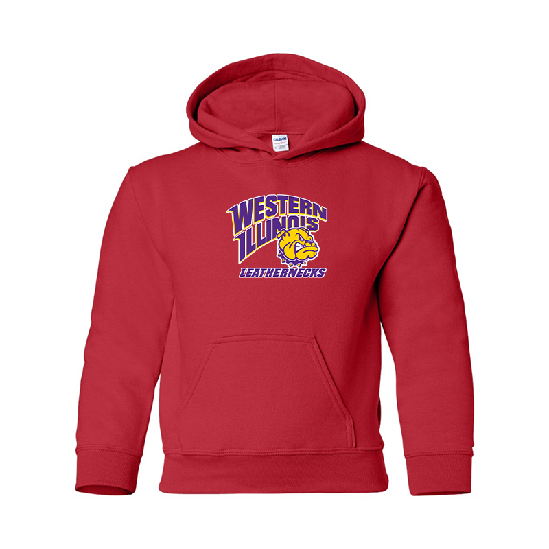 Youth Western Illinois Leathernecks Gildan Heavy Blend Hooded Sweatshirt