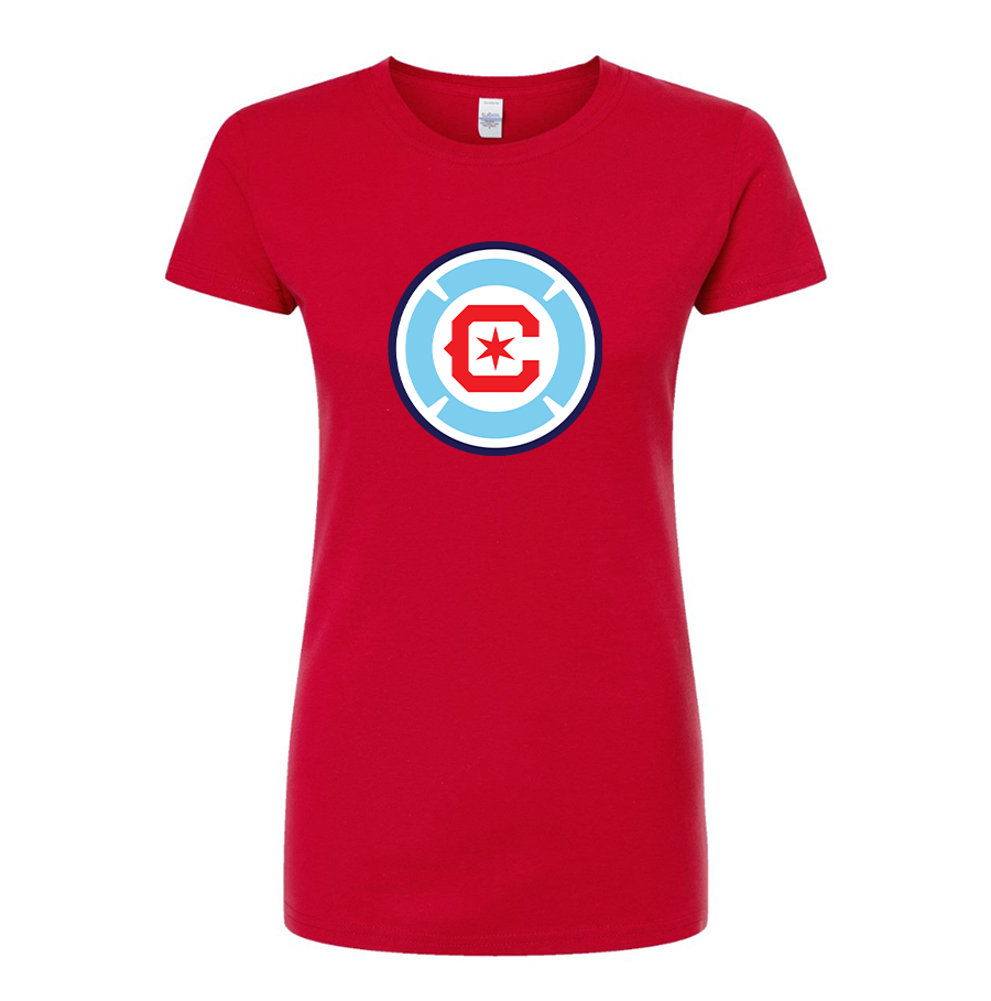 Women’s Chicago fire Soccer Round Neck T-Shirt